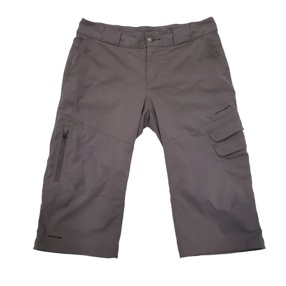 Columbia Titanium Crop Pants Packable Hiking Outdoor Pockets Gray Womens 10